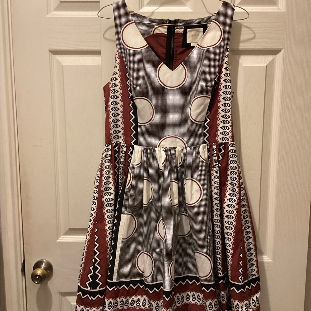 Maeve womens Dress in Brown, Black, and White